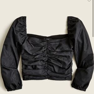 J. Crew Ruched Puff Sleeve Crop Top